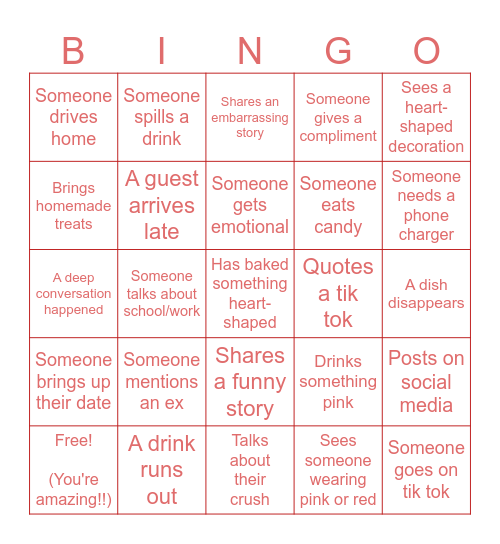 KIANNA'S GALENTINES Bingo Card