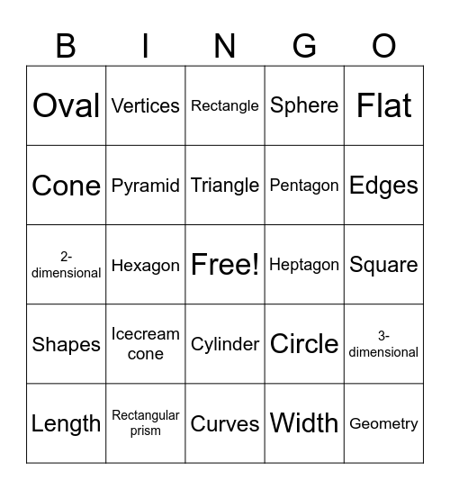 MATH-O! Bingo Card