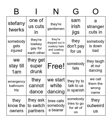 3MAN BINGO Card