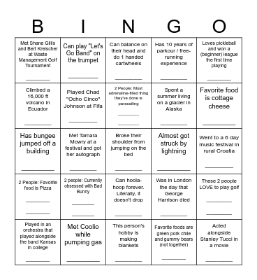 Sales Org Bingo Card
