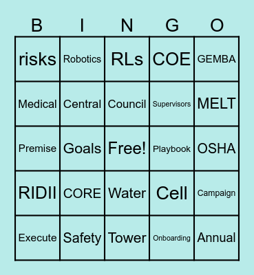 CHE&S Annual Planning Bingo Card
