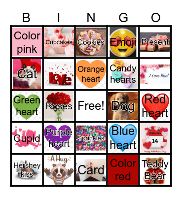 Cloverly Valentine's Bingo Card