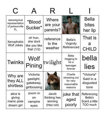 The Twilight Saga: Eclipse Bingo Card
