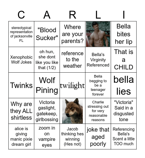 The Twilight Saga: Eclipse Bingo Card