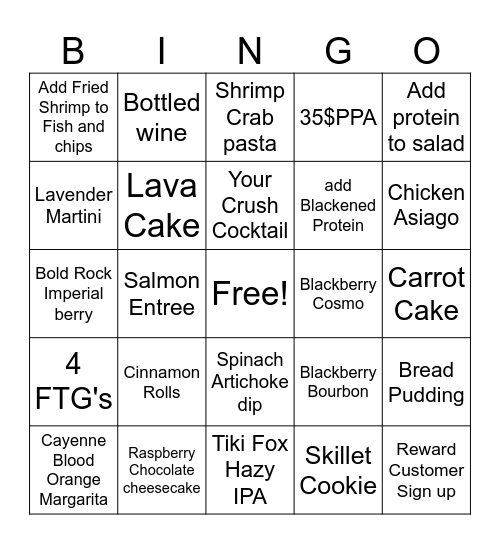 V-DAY BC BINGO NIGHT Bingo Card