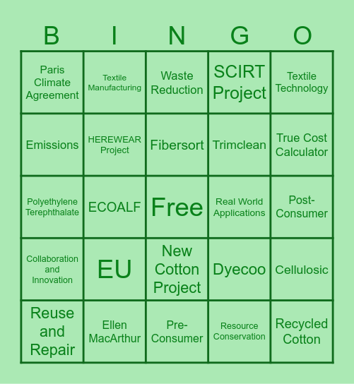 Circular Economy Group 4 Bingo Card