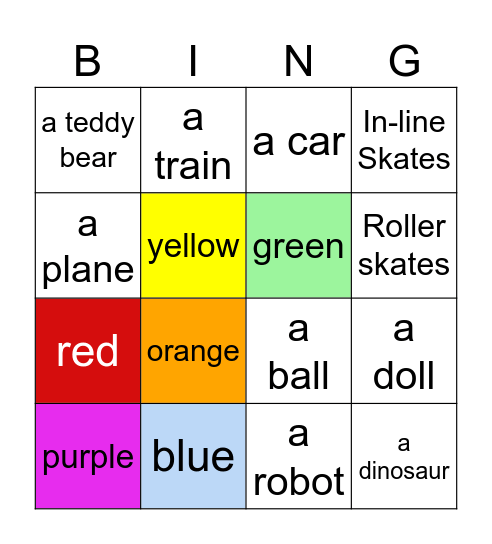 TOYS Bingo Card