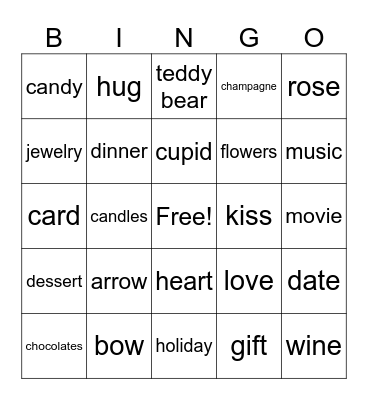 Valentine's Day Bingo Card