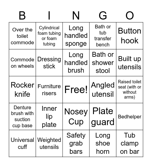 Bellringer Bingo Card