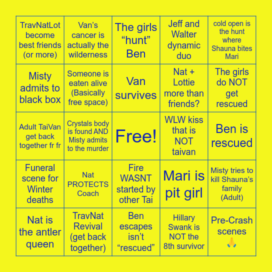 Yellowjackets Season 3 Bingo Card