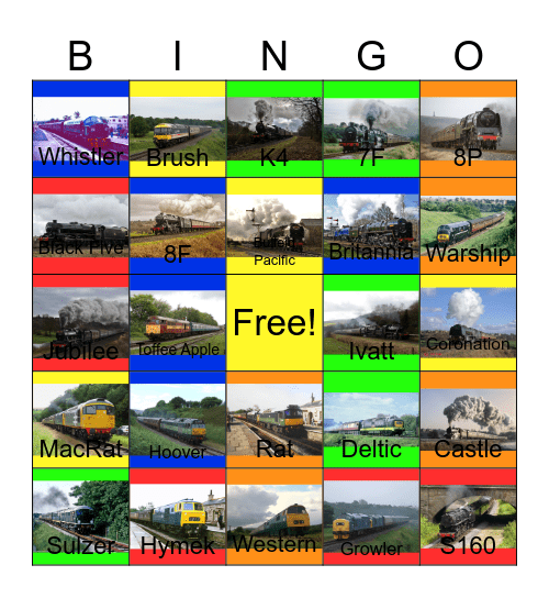 East Lancashire Railway-Past to the Present Bingo Card