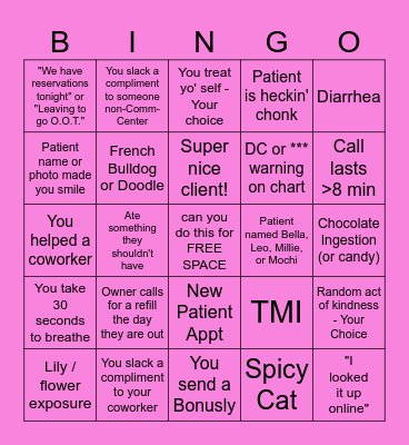 Bond Vet Valentine's Bingo! Bingo Card