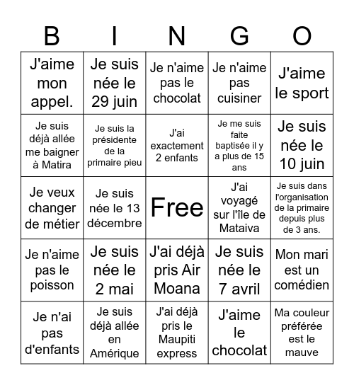 Primaire Anau Bingo Card