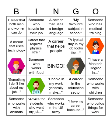 Career Day Bingo Card