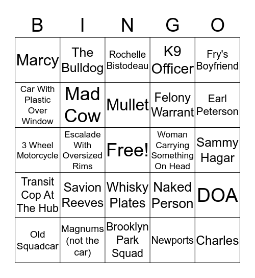 BC BINGO Card