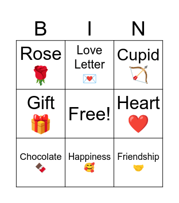 SAINT VALENTINE'S SYMBOLS Bingo Card