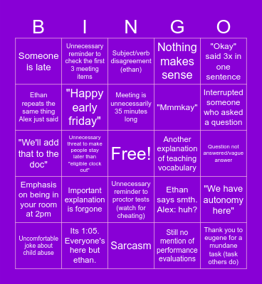 SERIOUSLY this could have been an email... Bingo Card