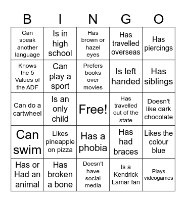 Ice Braker Bingo! Bingo Card