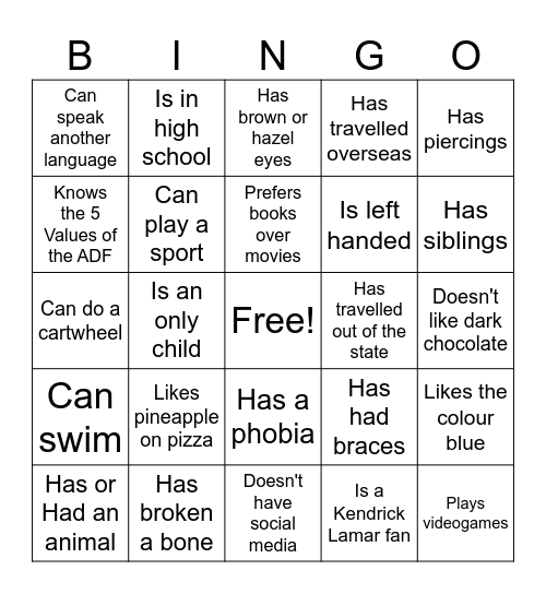 Ice Braker Bingo! Bingo Card
