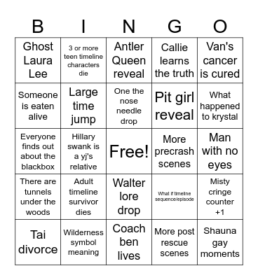 Yellowjackets S3 Bingo Card