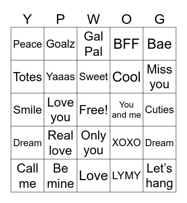 Valentine’s Day Bingo Card