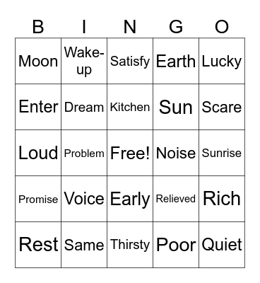 ASL 2 Unit 7 Bingo Card
