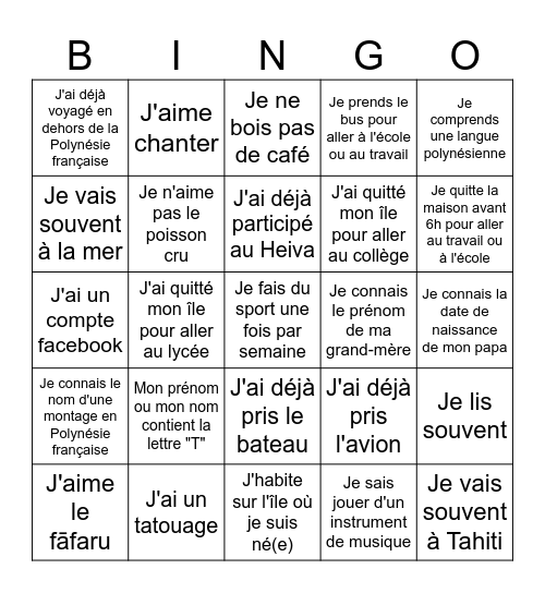Les états généraux Bingo Card