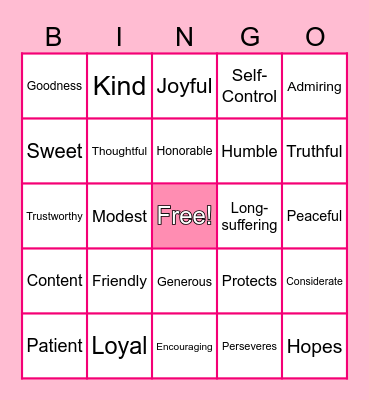 VALENTINE BINGO Card