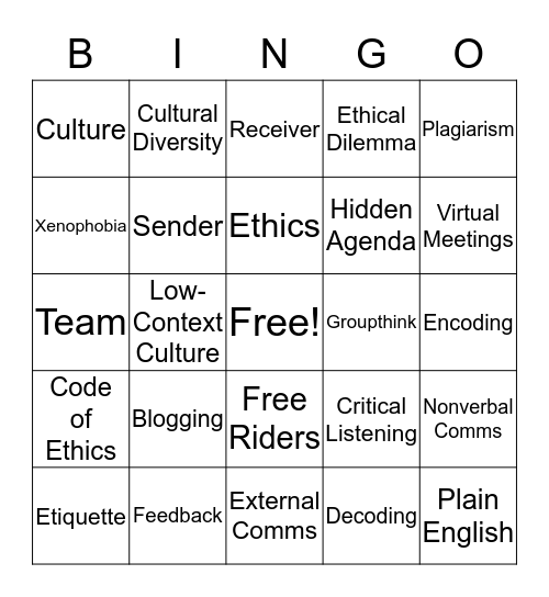 BINGO Card