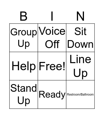 Command Signs Bin Bingo Card