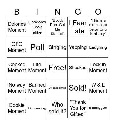 CaseOh's Bingo Card