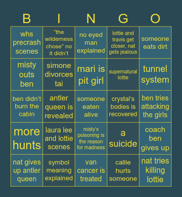 Yellowjackets season 3… yippee 😝 Bingo Card