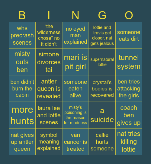 Yellowjackets season 3… yippee 😝 Bingo Card