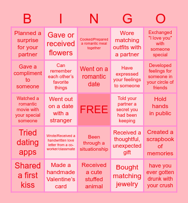 Love-Oh Bingo! Bingo Card