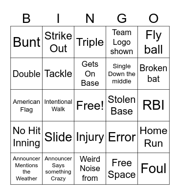 World Series 1986 Bingo Card