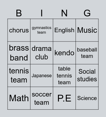 What do you want to do? Bingo Card