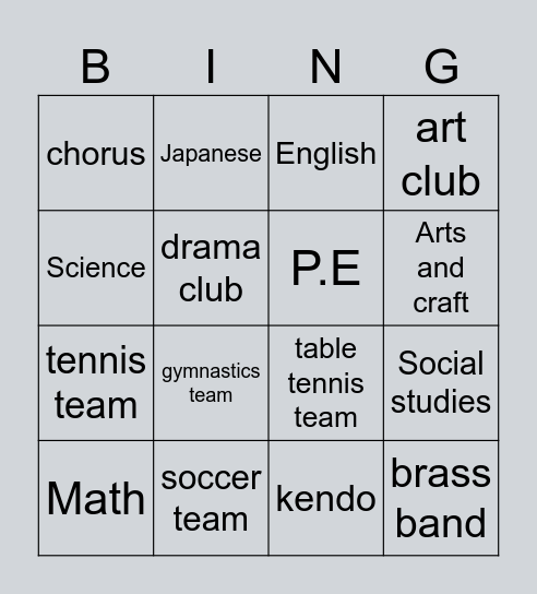What do you want to do? Bingo Card