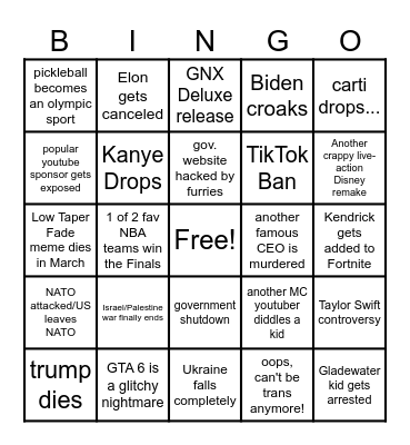 2025 BINGO - REVISED Bingo Card