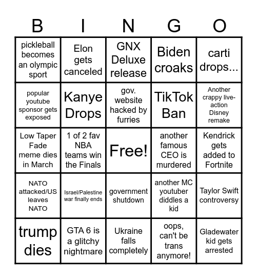 2025 BINGO - REVISED Bingo Card