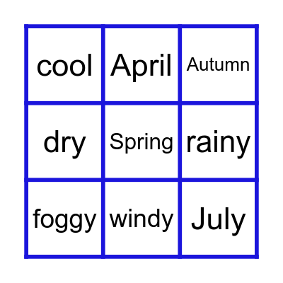 Weather & Seasons Bingo Card