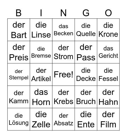 Teekesselchen-BINGO Card