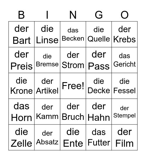 Teekesselchen-BINGO Card