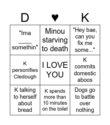 K's card - Valentine's 2025 Bingo Card
