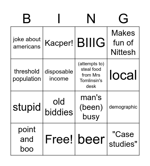 Masccill Bingo Rnd 2 Bingo Card