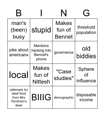 Masccill Bingo Rnd 2 Bingo Card