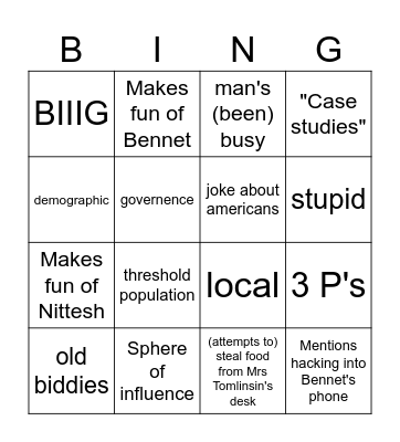 Masccill Bingo Rnd 2 Bingo Card