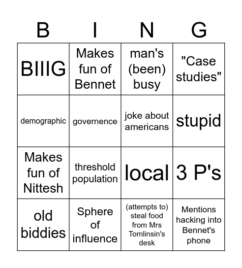 Masccill Bingo Rnd 2 Bingo Card