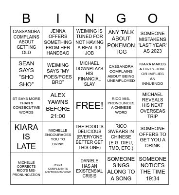 CASSANDRA'S BIRTHDAY BINGO Card