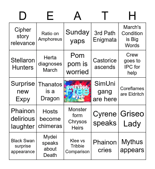 Light? Slips the Gate. Shadow? Greets the Throne. Bingo Card