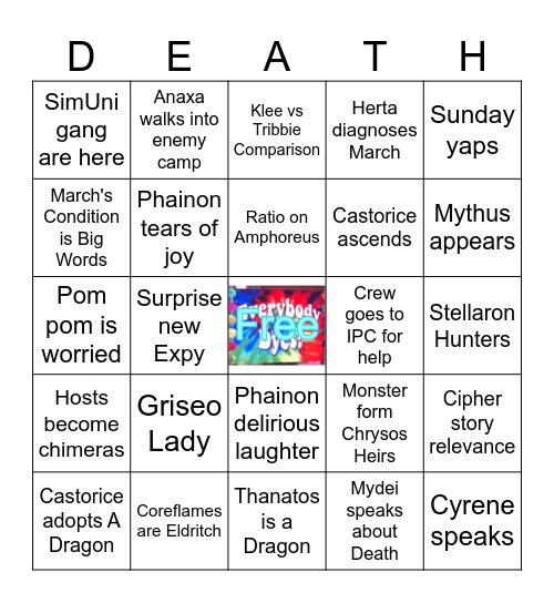 Light? Slips the Gate. Shadow? Greets the Throne. Bingo Card